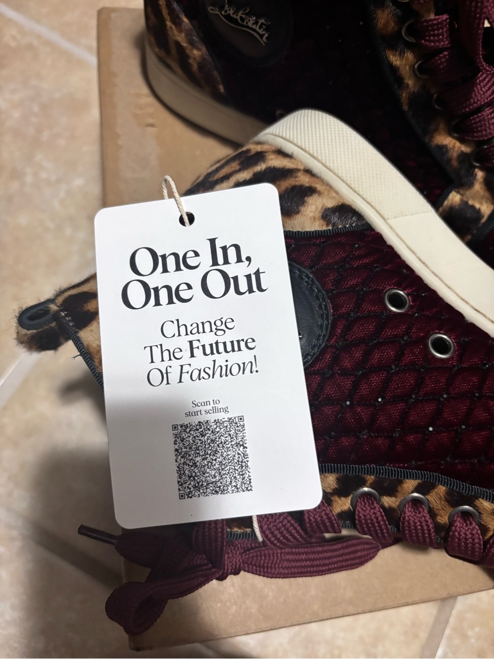 NWOT Christian Louboutin Louis Orlato Velvet Leopard Sneaker Sz 37 - Picture 4 of 10